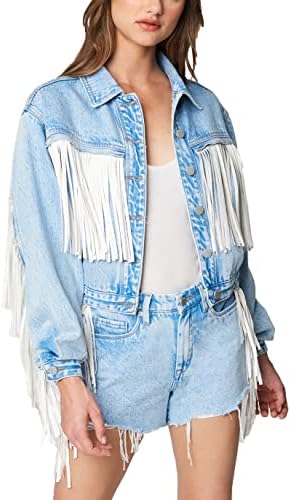 [BLANKNYC] womens Luxury Clothing Denim Trucker Jacket
