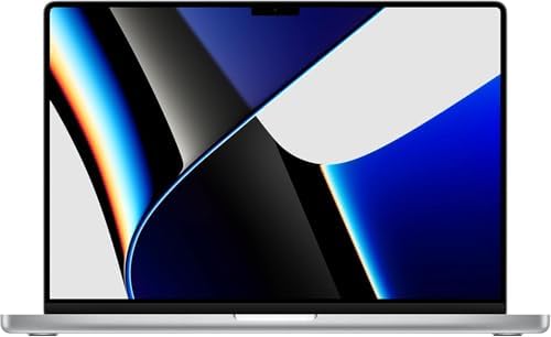 Apple 16-inch M1 Max MacBook Pro in silver, showcasing its sleek design.