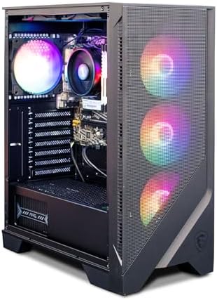Alt Text for image 1: NSX GAMING Raptor Desktop front view with RGB Fans