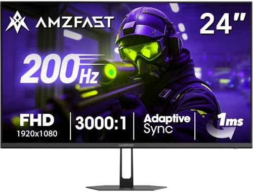 Alt Text for image 1: Amzfast 24 Inch Gaming Monitor showcasing vibrant colors and fast performance.