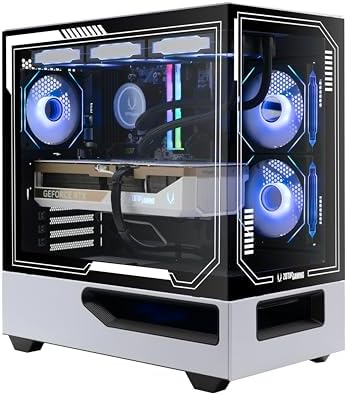 Alt Text for image 1: ZOTAC MEK Gaming PC Desktop showcasing its all-white design and tempered glass panels
