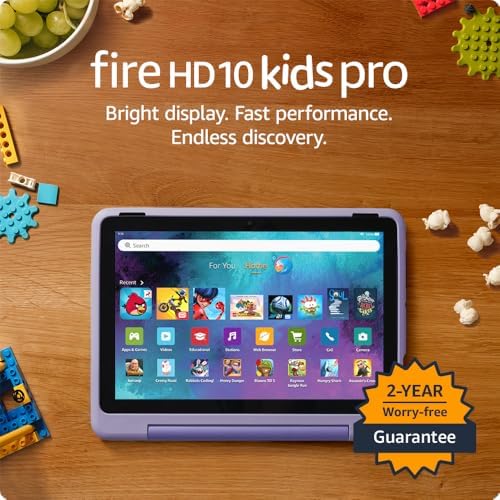Bright and engaging display of the Amazon Fire HD 10 Kids Pro Tablet.