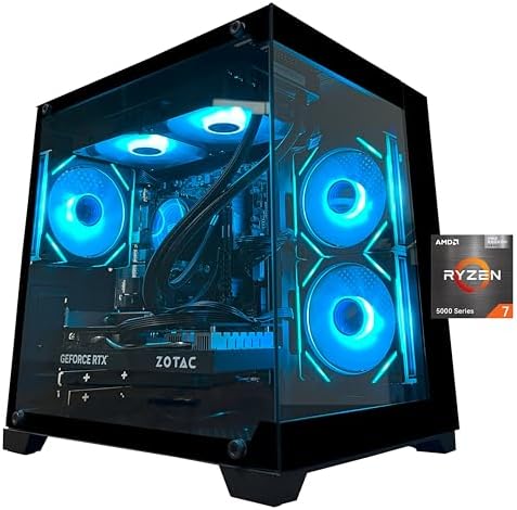 Alt Text for image 1: YAWYORE Gaming PC Desktop Computer front view